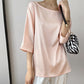 Women's Round Neck Loose Half Sleeve Top
