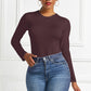 Bodysuit Women's Solid Color Long-sleeved Round Neck Bottoming Shirt Top
