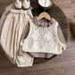 Costume trois pièces en velours côtelé printemps-automne