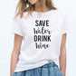 Women's Letter Short-sleeved Loose Round Neck T-shirt
