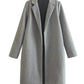 Women's Casual Woolen Lapel Non-buckle Overcoat Coat