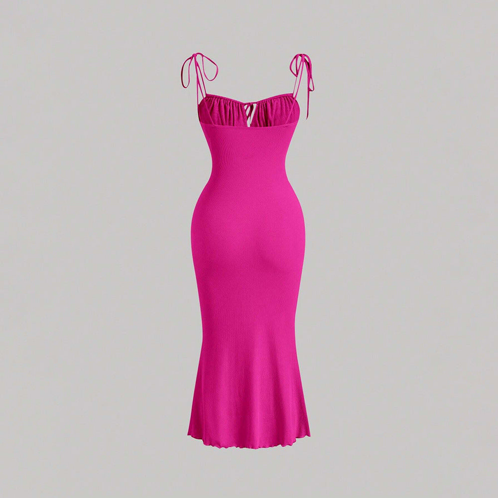 Robe fourreau en dentelle à cordon de serrage sexy européenne et américaine