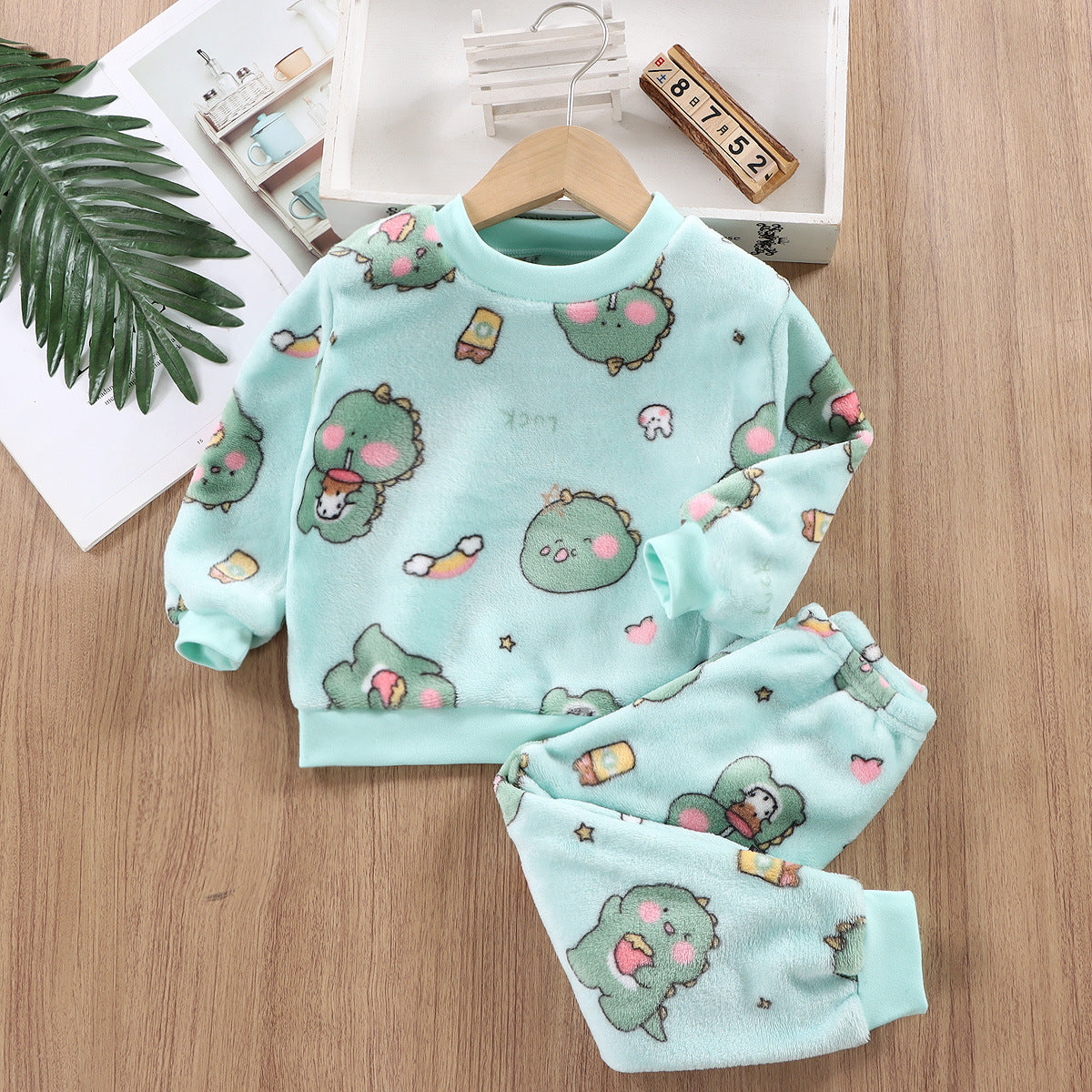 Cotton Padded Thickened Home Wear Autumn Clothes Long Pants Boys And Girls Underwear Suit