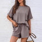 Casual Suit Oversized Short Sleeve T-shirt Drawstring Shorts Casual Wear Sportswear