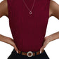 Women's Half Turtleneck Slim Sleeveless Vest
