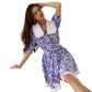 Women's Sweet Doll-Neck Short-Sleeve Floral Dress