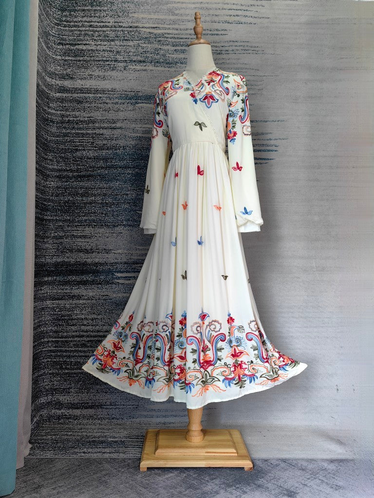 Robe aristocratique rétro brodée de Dubaï