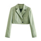 European And American Style Lapel One-button Blazer, High Waist Wrap