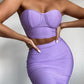 Tube Top High Waist Short Skirt Two-piece Set
