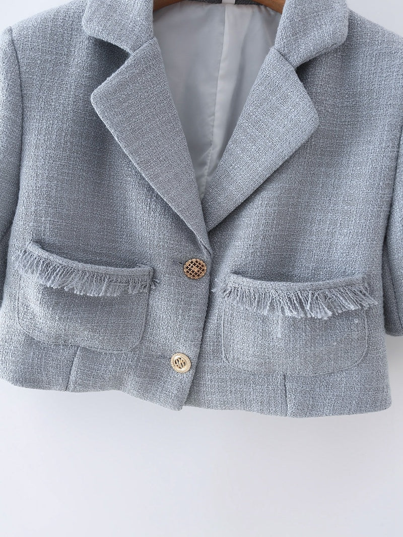 Temperament Pocket Design Short Casual Suit
