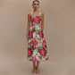 Spring New Sleeveless Backless Halter Square Collar Sling Dress