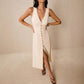 Fashionable Solid-Colored Multi-Button Sleeveless Long All-Match Dress