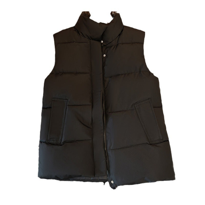 Gilet court en coton pour femme, style coréen, automne et hiver