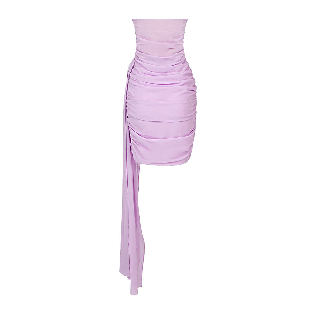 Design Slim Fit Slimming Hip-wrapped Dress Women