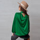 Irregular Stand Collar Stitching Lantern Sleeve Shirt Top