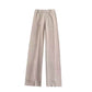 Sweater Shirt Wide Leg Pants Mesh Red Three Piece Set