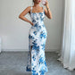 Printed Slip Dress, High-waisted Floral Maxi Dress