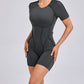 Backless Short Sleeve One-piece