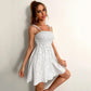 Robe froncée à pois frissonnants pour femme