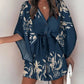 Women's V-Neck Tie Printed Beach Dress