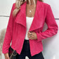 Solid Color Large Lapel Short Long Sleeve Women's Coat
