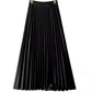 Fashion Women Solid Color Pleated Skirt Female
