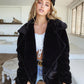 Plush Lapel Woolen Coat Women