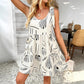 European And American Resort-Style Casual Strappy Printed Slip Dress