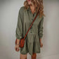 Robe à manches longues et coutures tendance pour femme, couleur unie