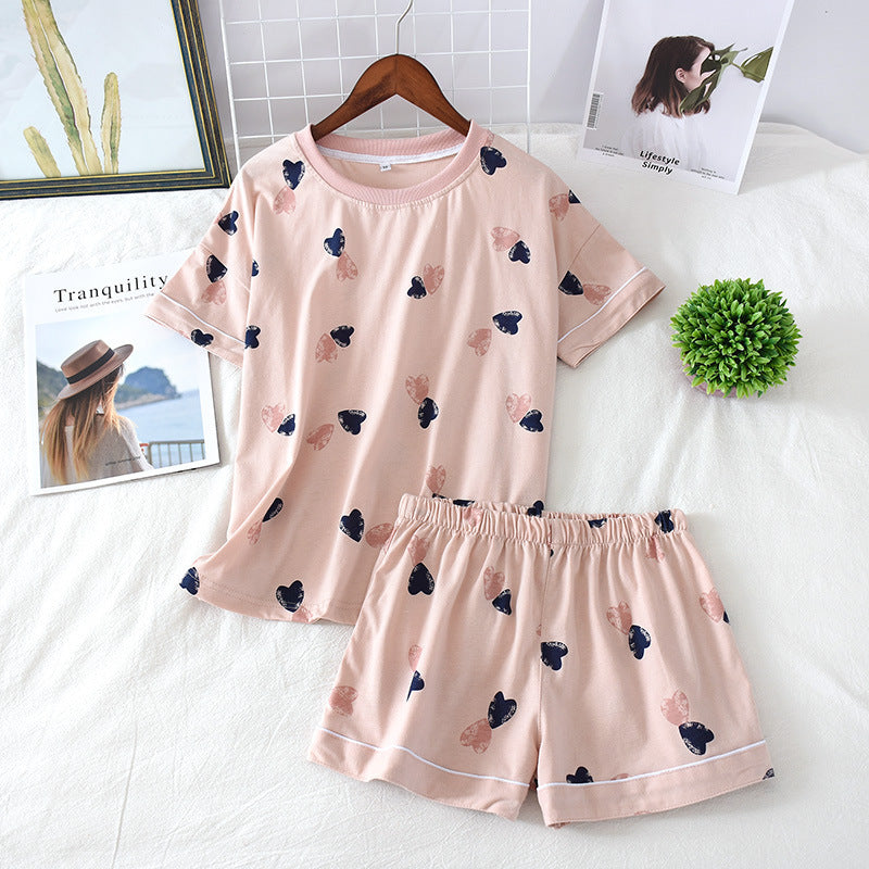 Pyjama d'été à manches courtes en coton pour femme