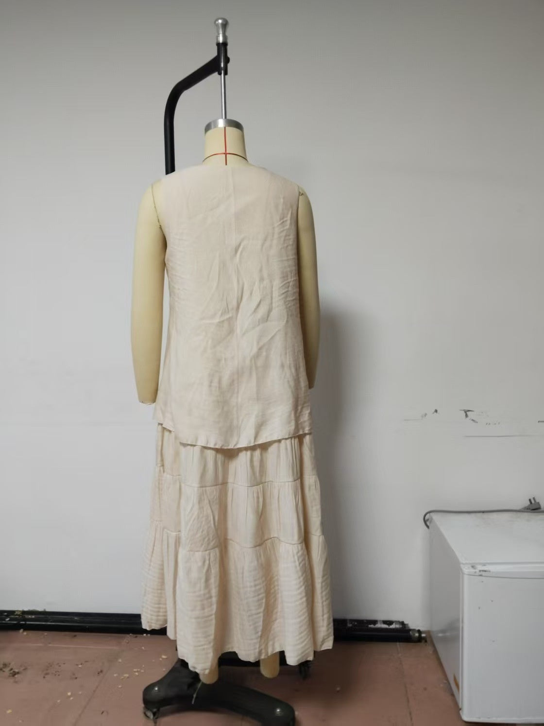 Women's Cotton And Linen Loose Large Skirt Sleeveless Dress