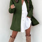 Clean Color Slim Long Sleeve Pocket Woolen Women's Coat