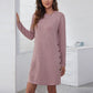 Robe droite à manches longues et col rond pour femme, décontractée, ample, couleur unie, vêtements d'automne et de printemps
