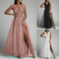 Robe de soirée sexy sans manches à col en V pour femme