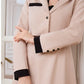 Women's Autumn Color Blocked Round Neck Long Sleeved Jacket And Camisole Skirt