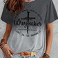 Summer Short Sleeve T-shirt Cross And Letter Print Tops Women