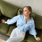 Women's Lantern Sleeve Shirt Round Neck