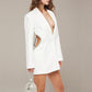 Costume femme style européen et américain, col en V, dos nu, couleur unie, petit