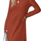 European And American Round Neck Slit Hemline At Hem Sweater Long Sleeve Casual Dress