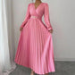 Women's Solid-color Casual Chic V-neck Dress