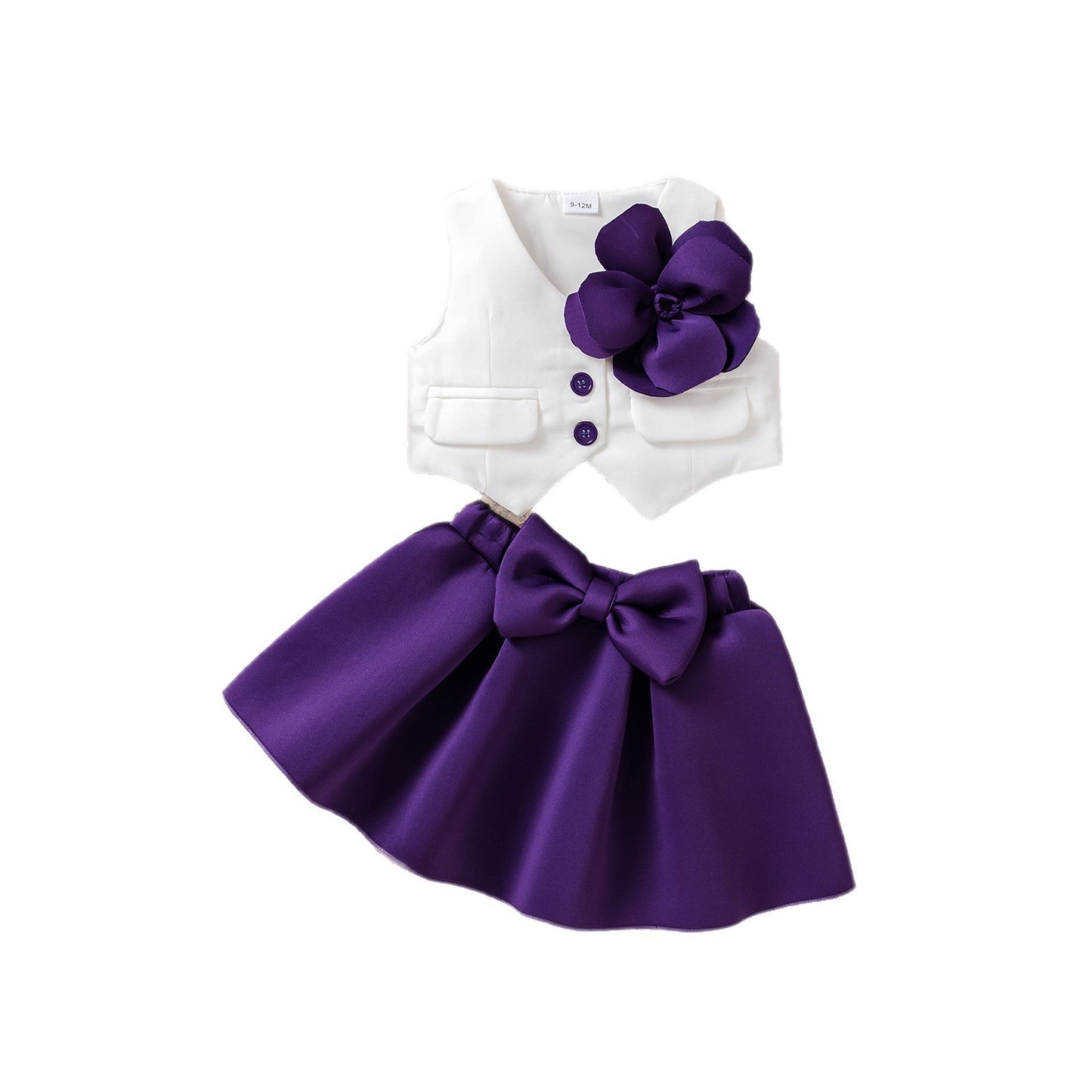 Girl's Outerwear Sleeveless Top And Skirt