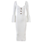 Classic Style Ladies Square Collar Long Sleeve One-step Dress