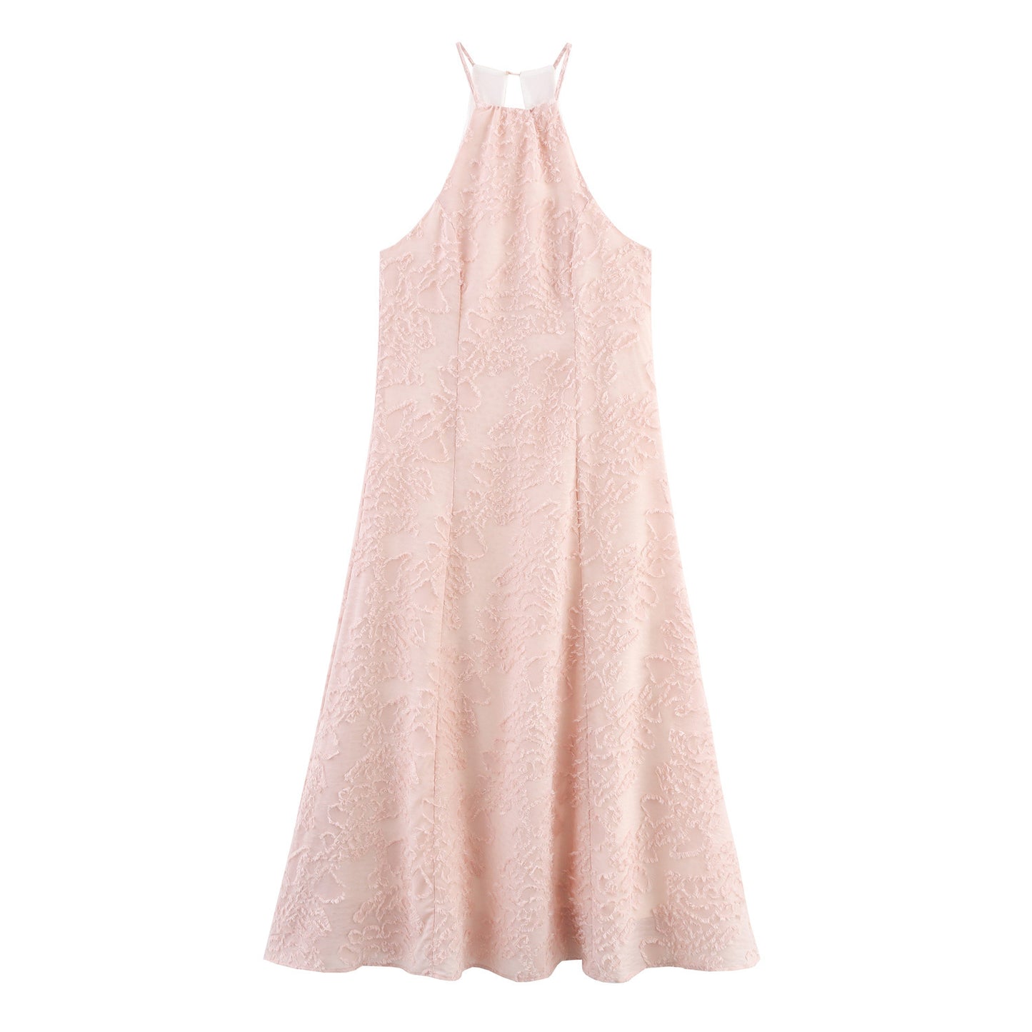 Texture Hanging Collar Sleeveless Dress