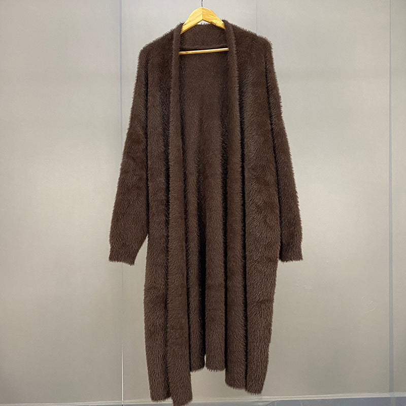 Women's Super Long Temperament Thick Knitted Cardigan Jacket