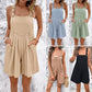 Short à bretelles couleur pure pour femme