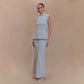 Women's Fashion Knitwear High Waist Hip Skirt Casual Suit