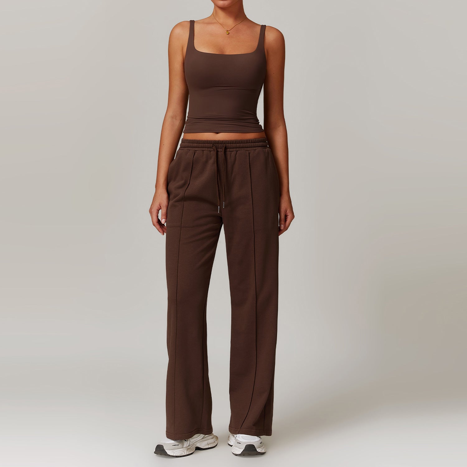High Waist Wide Leg Slimming Long Sleeve Running Workout Comfort Suit