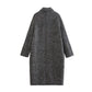 Manteau mi-long en sergé dentelé pour femme