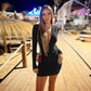 European And American Style V-neck Dress Autumn And Winter High-waist Figure-hugging Short Skirt