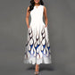 Womens Printed Crew-Neck Sleeveless Tank Dress